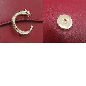 新品同様 カルティエ ミニバッグ パンテールC L1002326 レザー レッド ハンドバッグ 赤 0257【中古】CARTIER