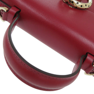 新品同様 カルティエ ミニバッグ パンテールC L1002326 レザー レッド ハンドバッグ 赤 0257【中古】CARTIER