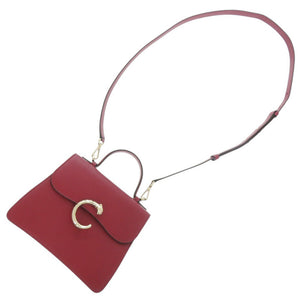 新品同様 カルティエ ミニバッグ パンテールC L1002326 レザー レッド ハンドバッグ 赤 0257【中古】CARTIER