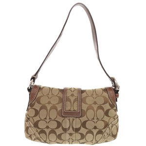 コーチ シグネチャー 10296 レザー キャンバス ベージュ ブラウン ワンショルダー ショルダーバッグ 0258【中古】COACH