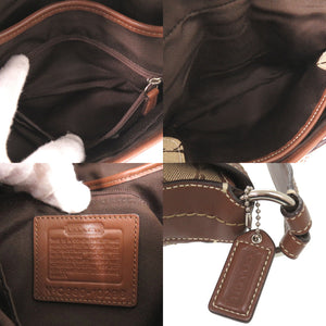 コーチ シグネチャー 10296 レザー キャンバス ベージュ ブラウン ワンショルダー ショルダーバッグ 0258【中古】COACH