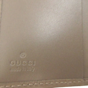 美品 グッチ 212096 GGスプリーム レザー グレー 2つ折り長財布 財布 0260【中古】GUCCI