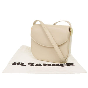 美品 ジルサンダー コイン バッグ ミディアム レザー ライトベージュ ショルダーバッグ 0301【中古】JIL SANDER