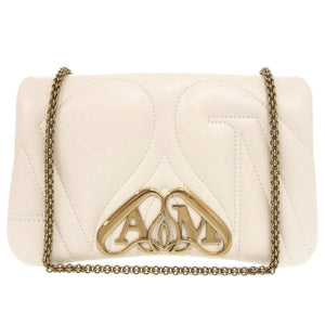 未使用 アレキサンダーマックイーン The Seal シール ミニ レザー アイボリー チェーンショルダー ショルダーバッグ 0302【中古】Alexander McQueen