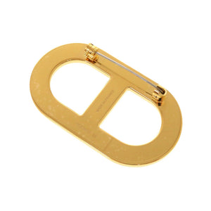 未使用 エルメス シェーヌダンクル ヴォーエプソン エタン ゴールド金具 ブローチ アクセサリー 0328 【中古】 HERMES