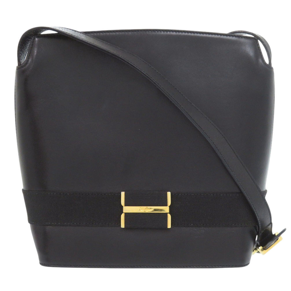 サルヴァトーレフェラガモ AQ214780 レザー ブラック ショルダーバッグ 黒 0346【中古】Salvatore Ferragamo
