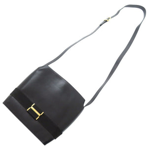 サルヴァトーレフェラガモ AQ214780 レザー ブラック ショルダーバッグ 黒 0346【中古】Salvatore Ferragamo