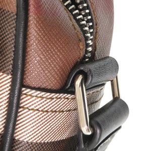 バーバリー PADDY パディ ノバチェック 8049145 PVC レザー ブラウン ショルダーバッグ 茶 0351【中古】BURBERRY メンズ