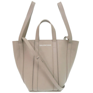 美品 バレンシアガ 2WAY エブリデイ スモール ノースサウス 672791 レザー ベージュ トートバッグ 0353【中古】BALENCIAGA