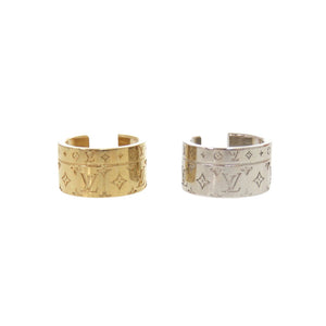 美品 ルイ ヴィトン ナノグラム イヤーカフ セット M01366 メタル ゴールド シルバー イヤリング LV 0373【中古】LOUIS VUITTON
