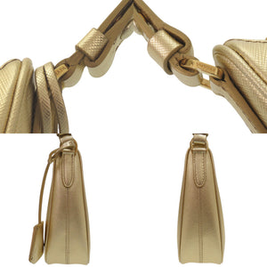 新品同様 プラダ ワンショルダーバッグ 1BC204 サフィアーノレザー ゴールド ショルダーバッグ 金 0388【中古】PRADA
