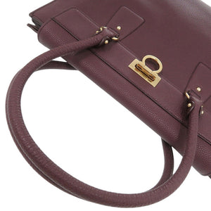 美品 サルヴァトーレフェラガモ LOTTY ガンチーニ EZ21 F267 レザー パープル トートバッグ 0395【中古】Salvatore Ferragamo