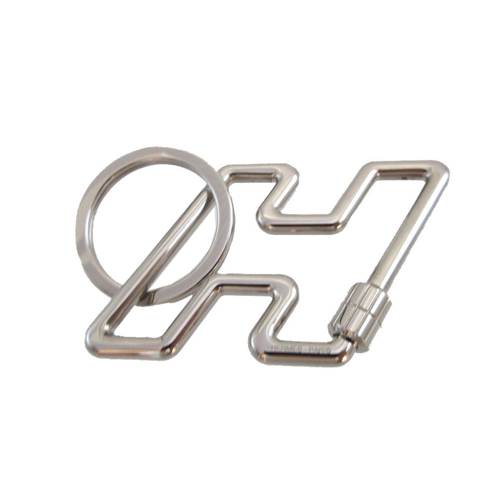 美品 エルメス Hトゥスピード メタル シルバー チャーム キーリング キーホルダー 0399【中古】HERMES