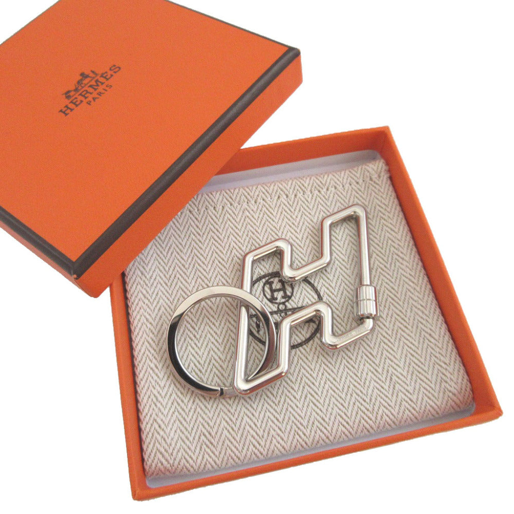 美品 エルメス Hトゥスピード メタル シルバー チャーム キーリング キーホルダー 0399【中古】HERMES