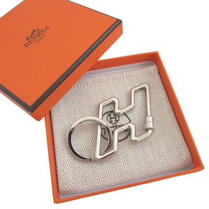 美品 エルメス Hトゥスピード メタル シルバー チャーム キーリング キーホルダー 0399【中古】HERMES