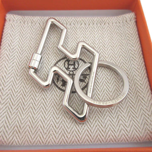 美品 エルメス Hトゥスピード メタル シルバー チャーム キーリング キーホルダー 0399【中古】HERMES