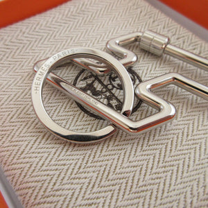 美品 エルメス Hトゥスピード メタル シルバー チャーム キーリング キーホルダー 0399【中古】HERMES