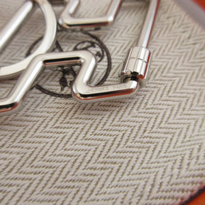 美品 エルメス Hトゥスピード メタル シルバー チャーム キーリング キーホルダー 0399【中古】HERMES