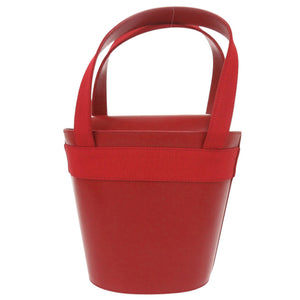 美品 サルヴァトーレフェラガモ ヴァラリボン バケツ型 レザー レッド ハンドバッグ 赤 0407【中古】Salvatore Ferragamo