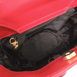 美品 サルヴァトーレフェラガモ ヴァラリボン バケツ型 レザー レッド ハンドバッグ 赤 0407【中古】Salvatore Ferragamo