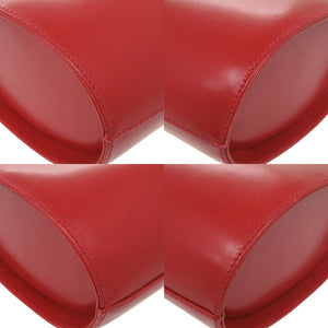 美品 サルヴァトーレフェラガモ ヴァラリボン バケツ型 レザー レッド ハンドバッグ 赤 0407【中古】Salvatore Ferragamo