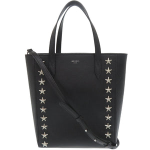 美品 ジミーチュウ ペガシ スタースタッズ WXXTBD レザー ブラック ハンドバッグ 2WAY ショルダーバッグ 黒 0408【中古】JIMMY CHOO