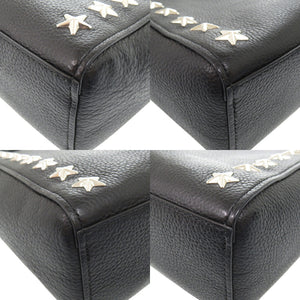 美品 ジミーチュウ ペガシ スタースタッズ WXXTBD レザー ブラック ハンドバッグ 2WAY ショルダーバッグ 黒 0408【中古】JIMMY CHOO