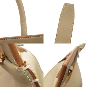美品 バーバリー ロゴ レザー ベージュ 2WAY ハンドバッグ トラベルバッグ 0418【中古】BURBERRY