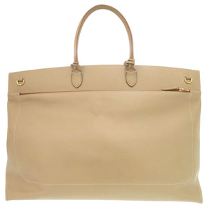 美品 バーバリー ロゴ レザー ベージュ 2WAY ハンドバッグ トラベルバッグ 0418【中古】BURBERRY