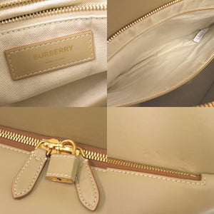 美品 バーバリー ロゴ レザー ベージュ 2WAY ハンドバッグ トラベルバッグ 0418【中古】BURBERRY