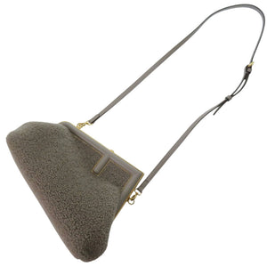 美品 フェンディ ファースト スモール 8BP129 ラムファー レザー グレー ショルダーバッグ 2WAY クラッチバッグ 0459【中古】FENDI