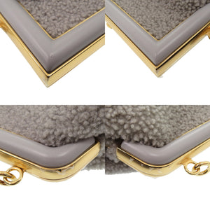美品 フェンディ ファースト スモール 8BP129 ラムファー レザー グレー ショルダーバッグ 2WAY クラッチバッグ 0459【中古】FENDI