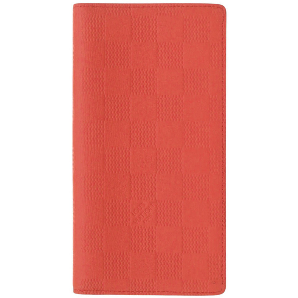 美品 ルイ ヴィトン ポルトフォイユ ブラザ ダミエ アンフィニ N63011 レッド 長財布 赤 LV 0488【中古】LOUIS VUITTON メンズ