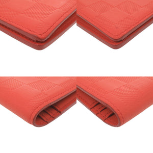 美品 ルイ ヴィトン ポルトフォイユ ブラザ ダミエ アンフィニ N63011 レッド 長財布 赤 LV 0488【中古】LOUIS VUITTON メンズ