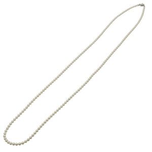 新品同様 アコヤ真珠 7-7.5mm ロング ネックレス 128cm あこやパール パールホワイト 0553【中古】 レディース