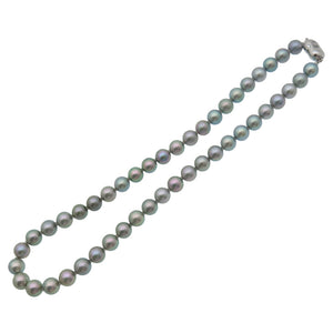 美品 あこや真珠 8.5mm ネックレス アコヤ パール ブルー ジュエリー 0554【中古】