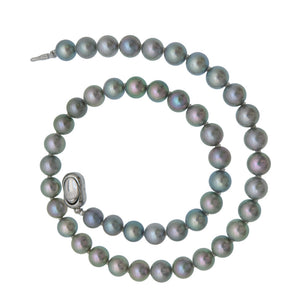 美品 あこや真珠 8.5mm ネックレス アコヤ パール ブルー ジュエリー 0554【中古】