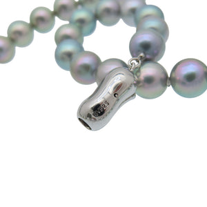 美品 あこや真珠 8.5mm ネックレス アコヤ パール ブルー ジュエリー 0554【中古】