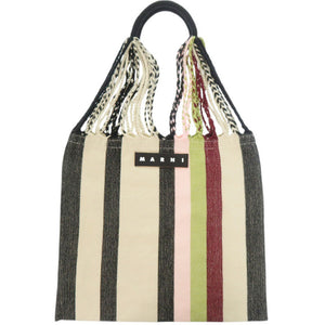 マルニ ハンモックバッグ ロゴ ベージュ トートバッグ 0569【中古】MARNI