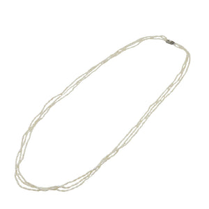 美品 ケシ パール 3連 ロング ネックレス ネックレス パール/シルバー 0579【中古】 レディース