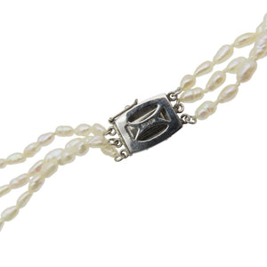 美品 ケシ パール 3連 ロング ネックレス ネックレス パール/シルバー 0579【中古】 レディース