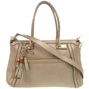 美品 グッチ ベラ 282300 レザー ゴールド 2WAY ハンドバッグ ショルダーバッグ 0629【中古】GUCCI