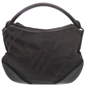 バーバリー チェック柄 ナイロン レザー ブラック ワンショルダー ショルダーバッグ 黒 0643【中古】BURBERRY