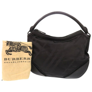 バーバリー チェック柄 ナイロン レザー ブラック ワンショルダー ショルダーバッグ 黒 0643【中古】BURBERRY