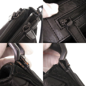 バーバリー チェック柄 ナイロン レザー ブラック ワンショルダー ショルダーバッグ 黒 0643【中古】BURBERRY
