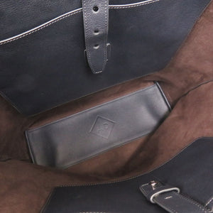 美品 ダンヒル チルターン レザー ネイビー トートバッグ 0644【中古】Dunhill