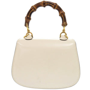 美品 グッチ バンブー 1947 ミニ 686864 レザー アイボリー 2WAY ハンドバッグ ショルダーバッグ 0669【中古】GUCCI
