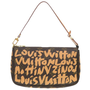 美品 ルイ ヴィトン モノグラム グラフィティ ポシェット アクセソワ―ル ピーチ M92193 ハンドバッグ LV 0711【中古】LOUIS VUITTON