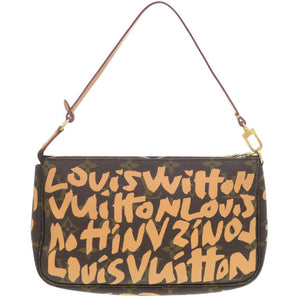 美品 ルイ ヴィトン モノグラム グラフィティ ポシェット アクセソワ―ル ピーチ M92193 ハンドバッグ LV 0711【中古】LOUIS VUITTON