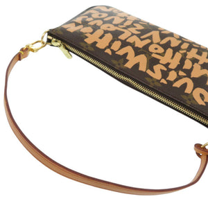 美品 ルイ ヴィトン モノグラム グラフィティ ポシェット アクセソワ―ル ピーチ M92193 ハンドバッグ LV 0711【中古】LOUIS VUITTON
